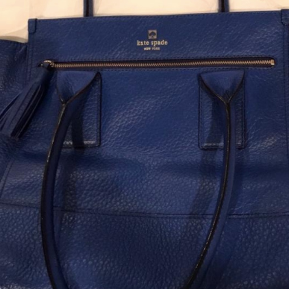 GORGEOUS Kate Spade Blue Leather Tote Bag! - Picture 8 of 8